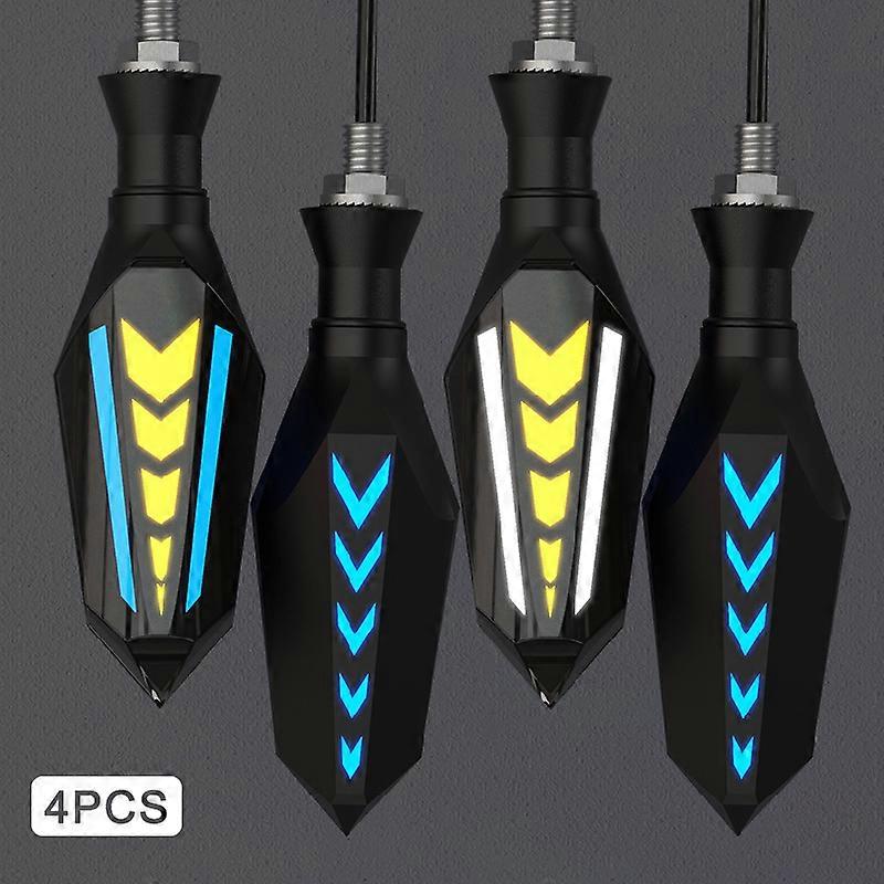 Double Side Flowing Turn Signal Motorcycle LED Turn Signal Flasher Light Built-in Relay Flashing Blinker Universal M10 Bolt IP65