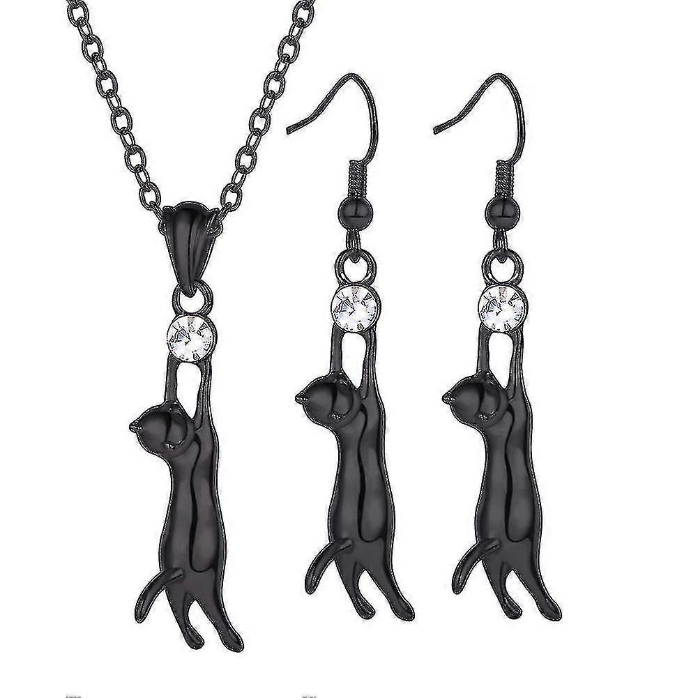 Necklace With Cat Shape Earring