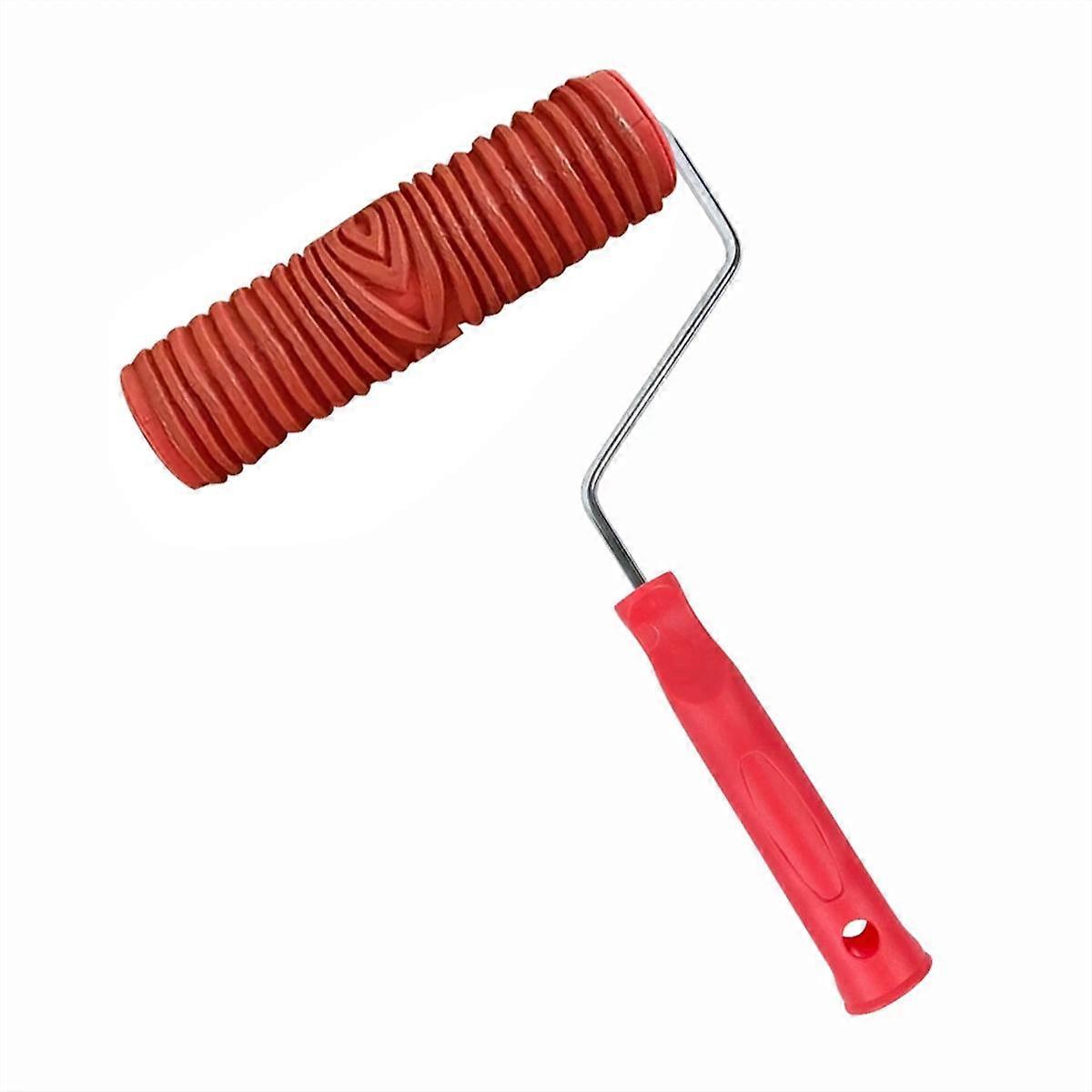 Caoutchouc Imitation Grain De Bois Motif Rouleau De Peinture Bricolage Texture Pigment Impression Mur Peinture Rouleau avec Poignée
