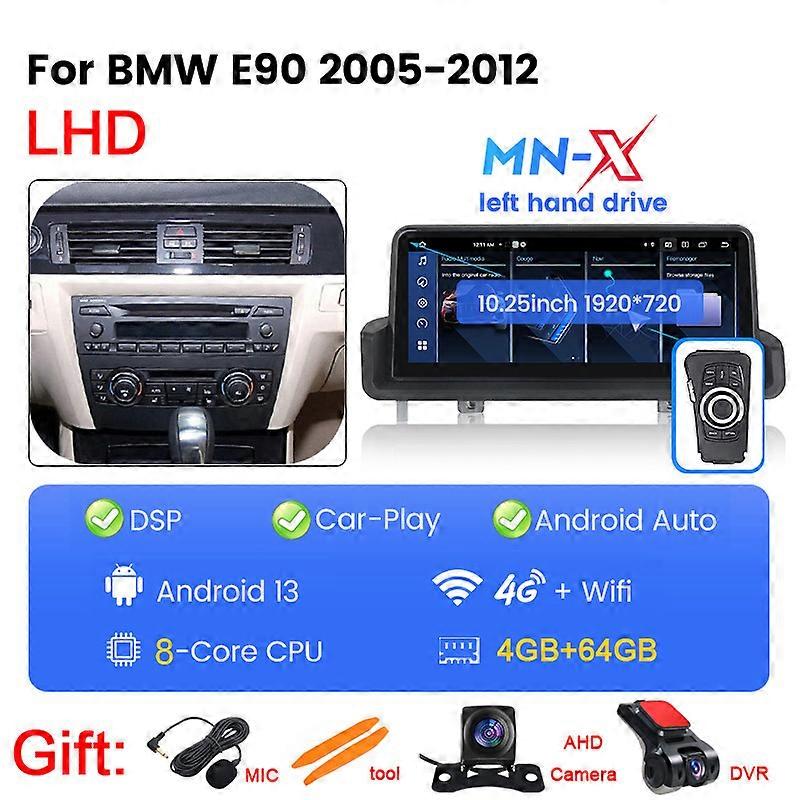 MN-X For BMW E90 E91 E92 2005-2012 Android 12 Car Intelligent System Multimedia Radio 8-Core 6+128G Built-in Carplay DSP