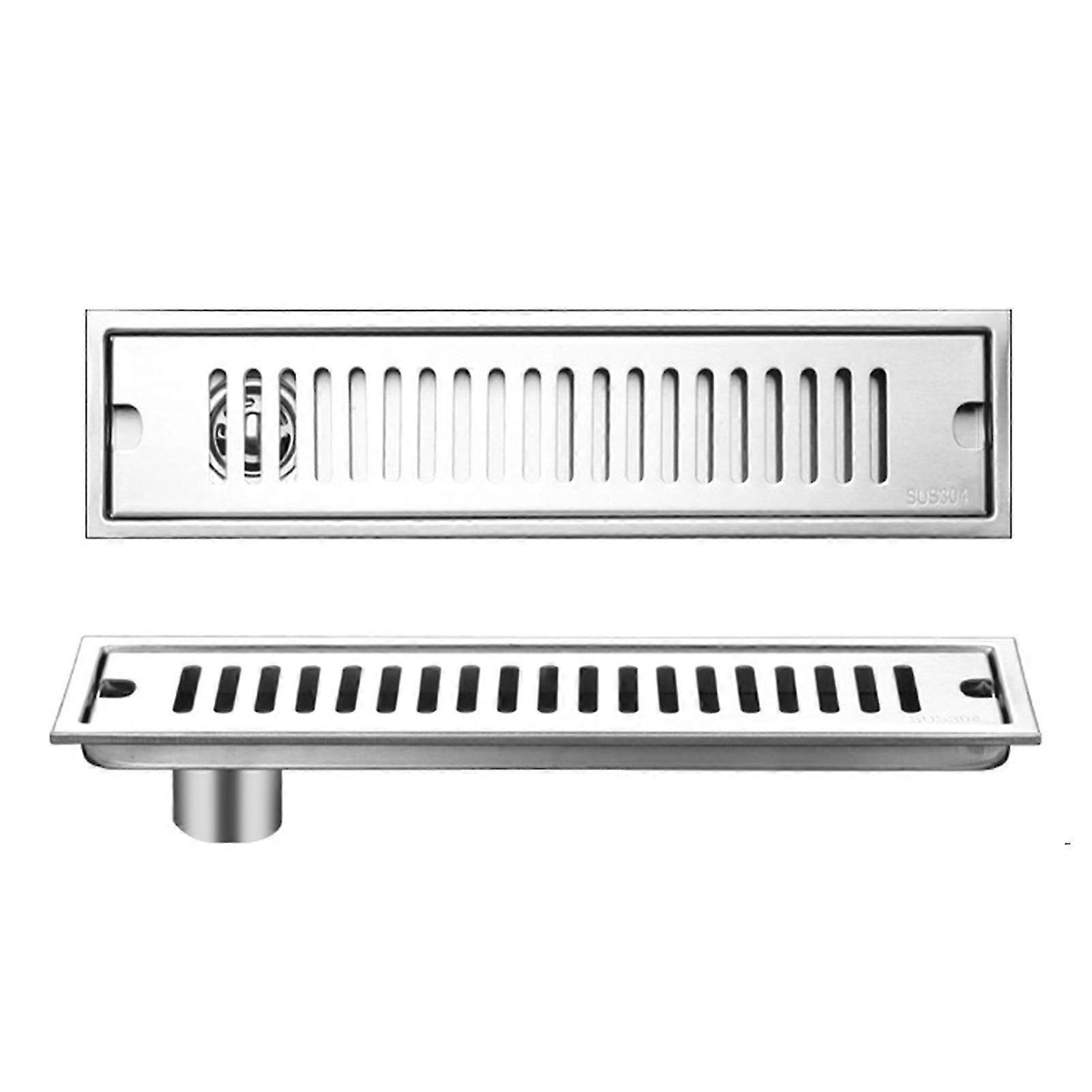 Stainless Steel Removable Shower Drain - 40cm, Long, Deodorant, Side Draining