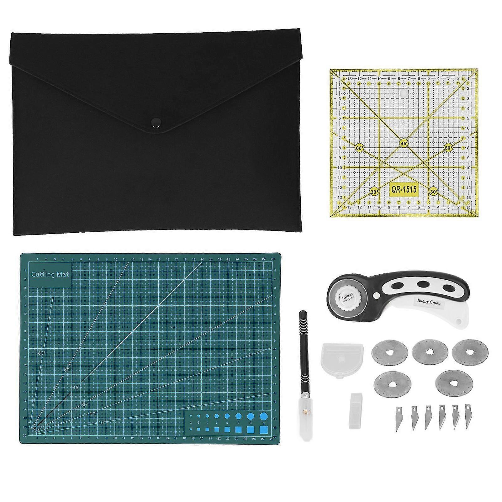 Beginner's Fabric Cutter Set - Thicken Practical Quilting Kit with Cutter Mat for Crafting and Knitting