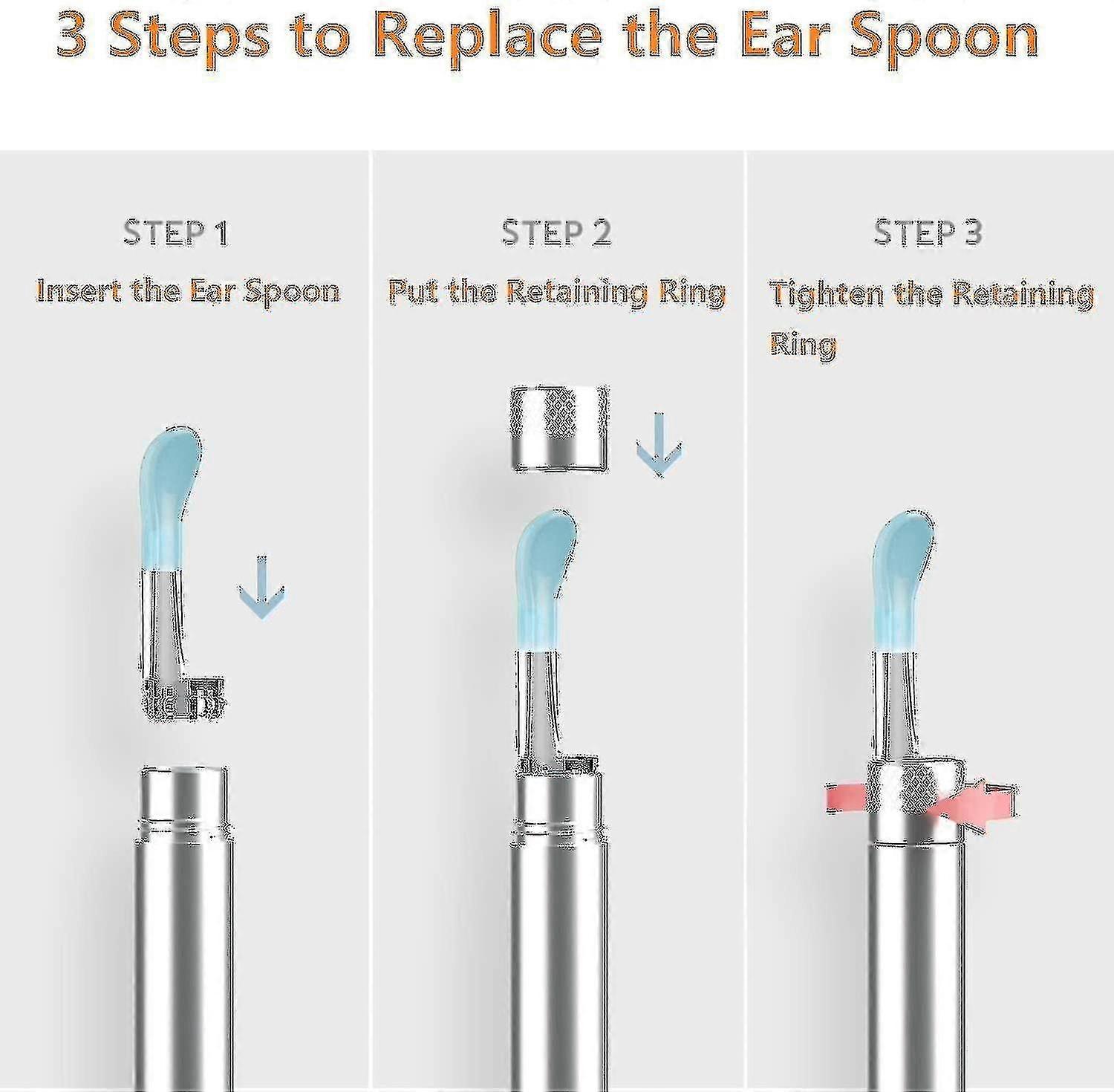 Sticks Earpick Replacement Ear Cleaner Tips Set Silicone Ear Spoon For Bebird