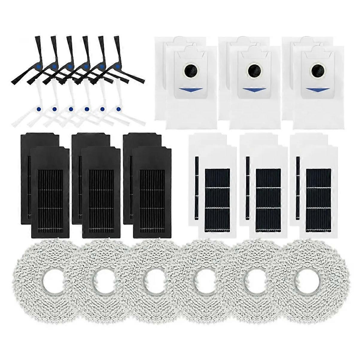 Pro robotický vysavač Deebot X2 / X2 Omni / X2 Pro Boční kartáč Hepa filtr Prachový sáček Mop Utěrky AC