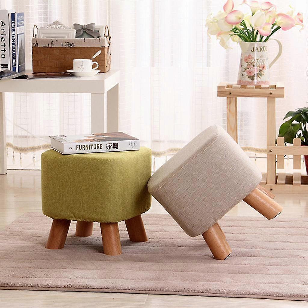 2x Dustproof λινό βαμβακερό τετράγωνο κάλυμμα σκαμπό για ξύλινο υποπόδιο οθωμανικό pouffe διάφορα χρώματα
