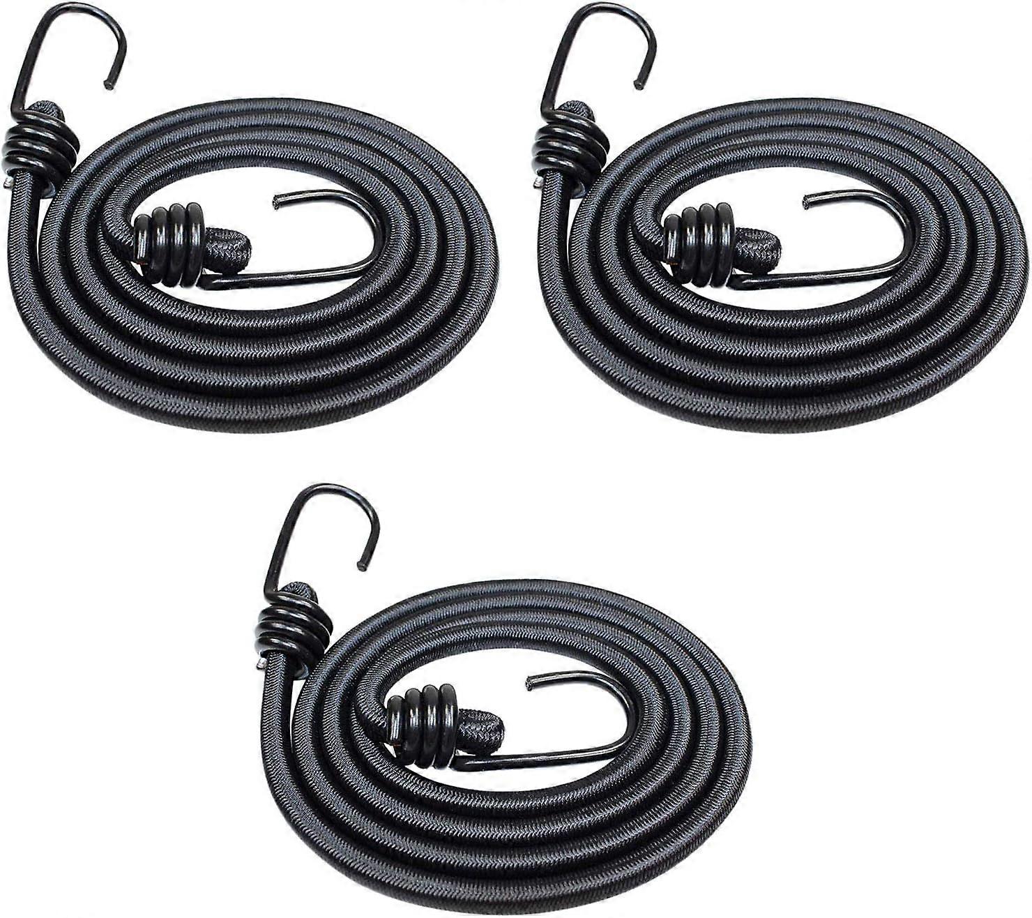 Pack of 3 Heavy Duty 120cm Elastic Tensioners with Hooks for Car, Caravan