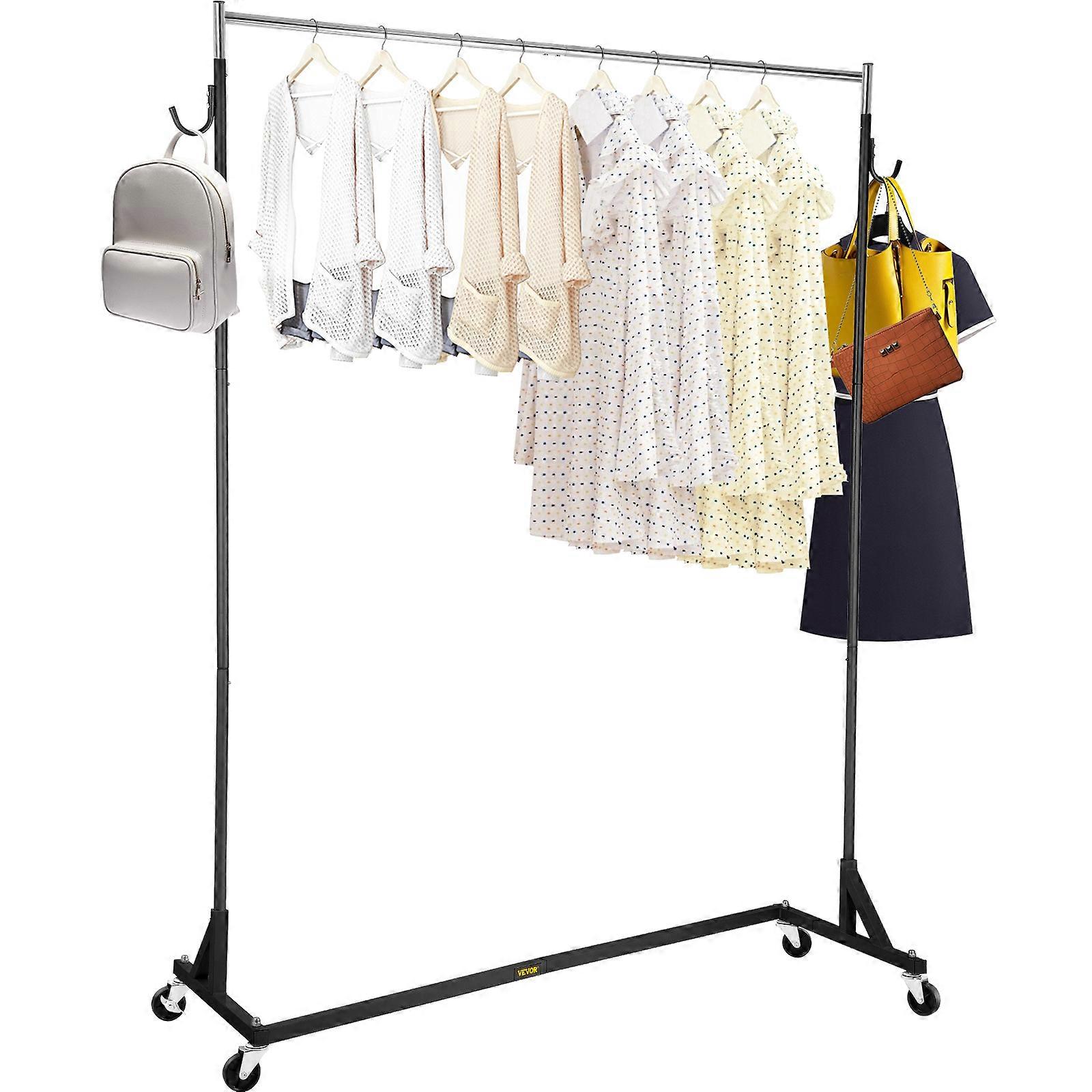 Z Rack, Industrial Grade Z Base Garment Rack, Height Adjustable Rolling Z Garment Rack