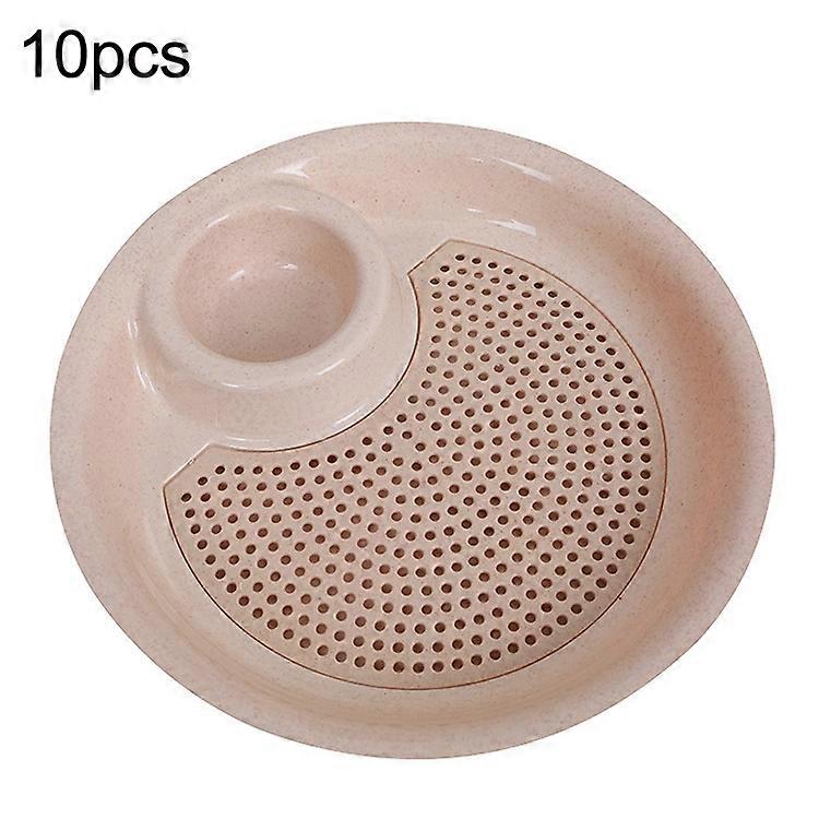 10pcs With Flavour Dish Wheat Straw Dumpling Plate