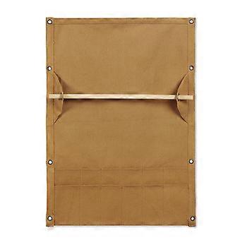  Outdoor Camping Canvas Tableware Storage Bag Portable 12 Pockets Towel Rack Holder Picnic Hiking BBQ Cutlery Hanging Pouch Organizer