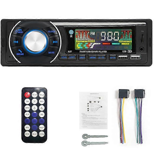 Hippcron Car Radio 1 DIN Stereo Receiver FM Bluetooth MP3 Audio Player Cellphone Handfree Digital USB/TF With In Dash Aux Input