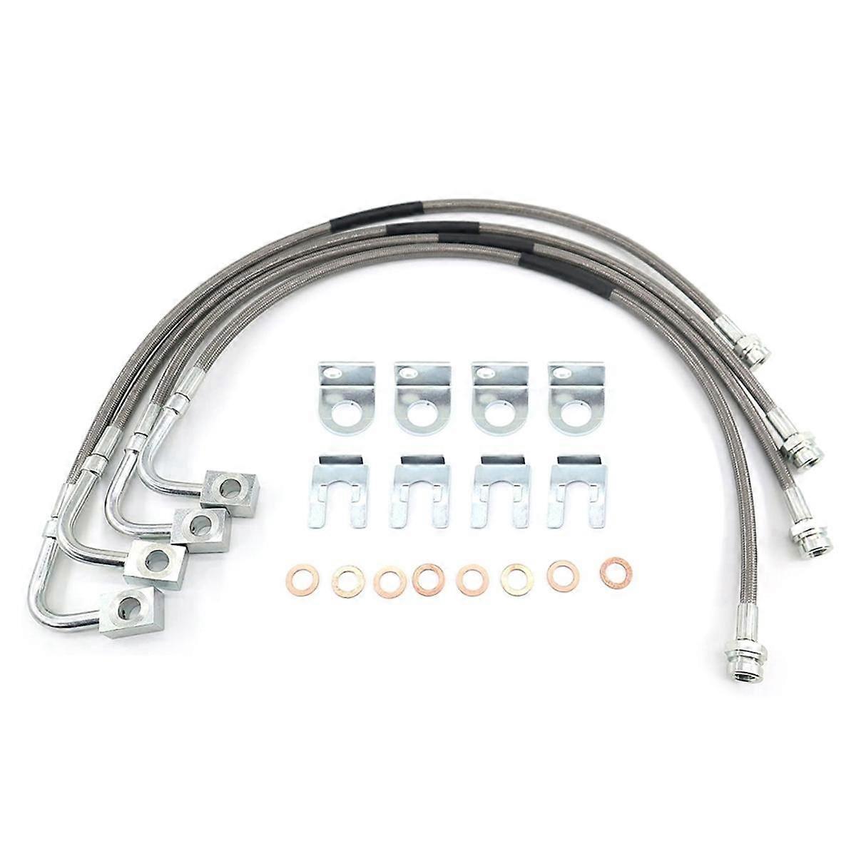 Linhas de freio trançadas dianteiras e traseiras para JK 4-6 polegadas Lift 89716 2007-2018