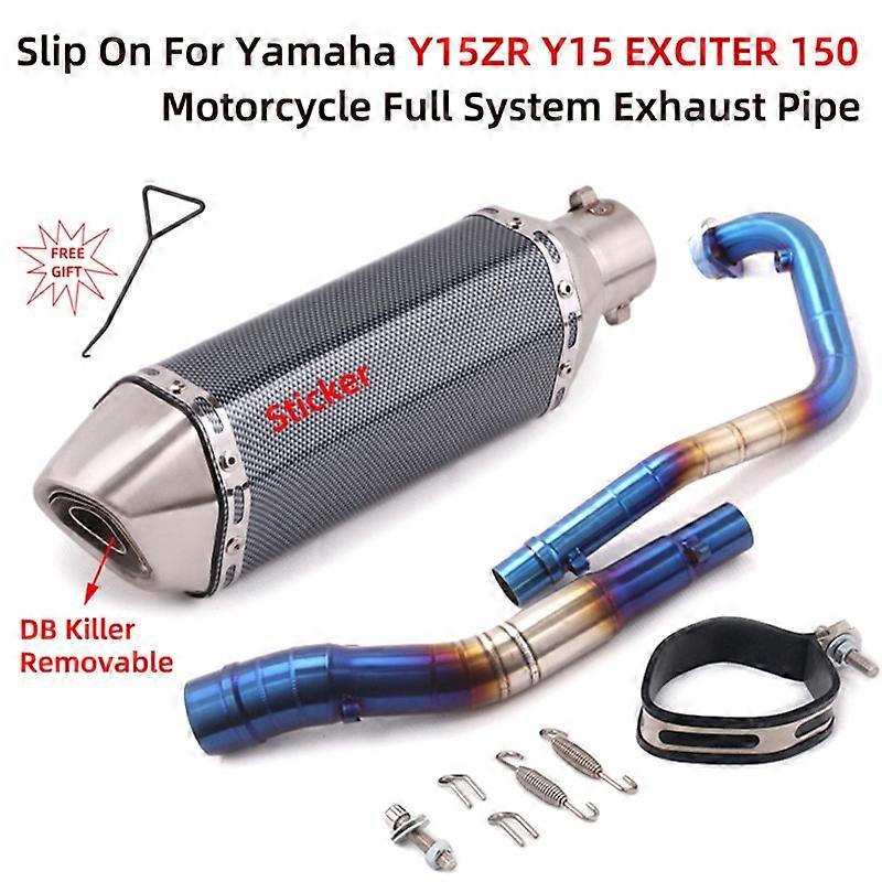 Slip On For Yamaha Y15ZR Y15  EXCITER 150 Motorcycle Exhaust Escape Full System Modify Muffler With Front Link Pipe DB Killer