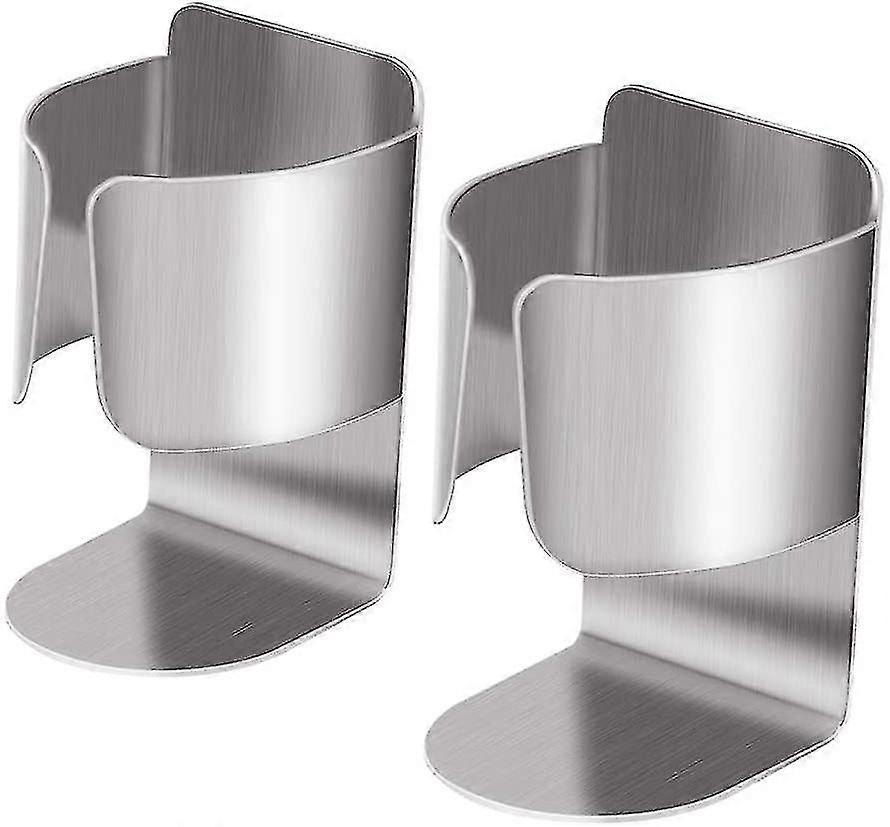 2 Pcs Toothbrush Holders Stainless Steel Mounted Bathroom