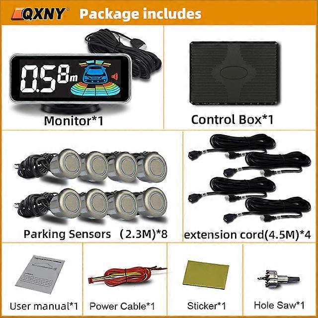 Parking Sensors Kit for Vehile 4 6 8 Parktronic Reversing Front and Rear Car Backup Radar Detector Backing Assistance Sound Aler