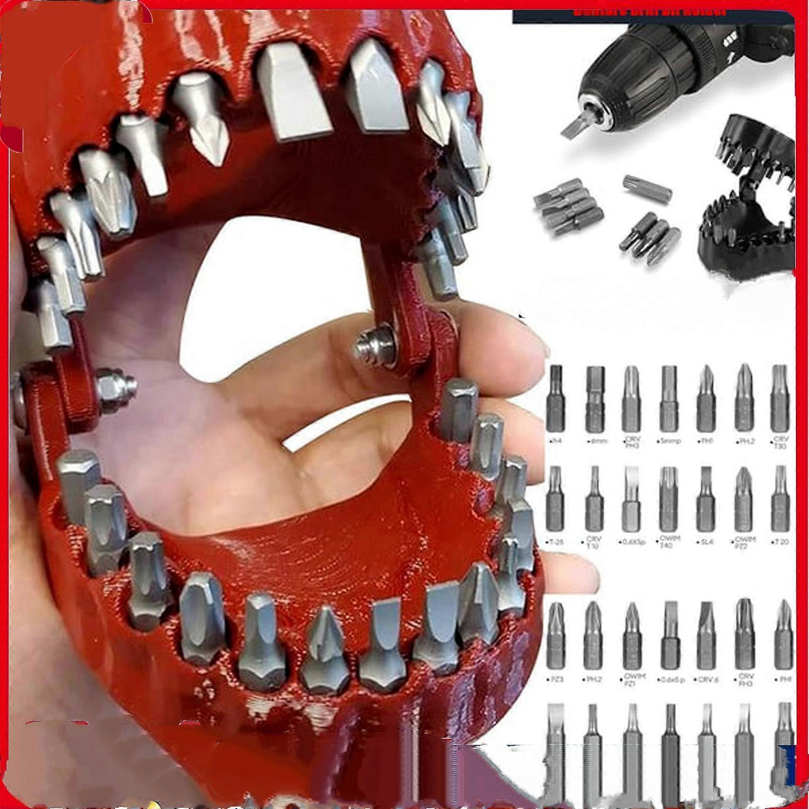 Denture Drill Bit Holder Model Layout Rack Jaw Tool for 1/4" Hex Bit and Drive