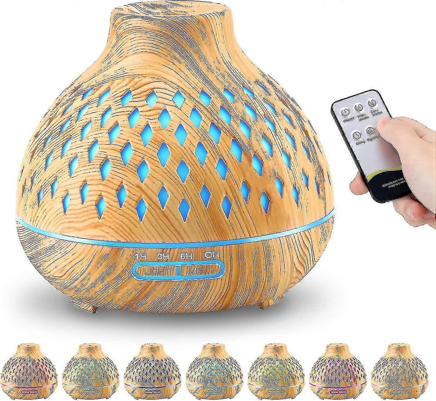 Ätherisches Öl Diffusor Bpa Free 400ml Ultraschall Luftbefeuchter Aromatherapie Diffusor mit 7 Farben LED