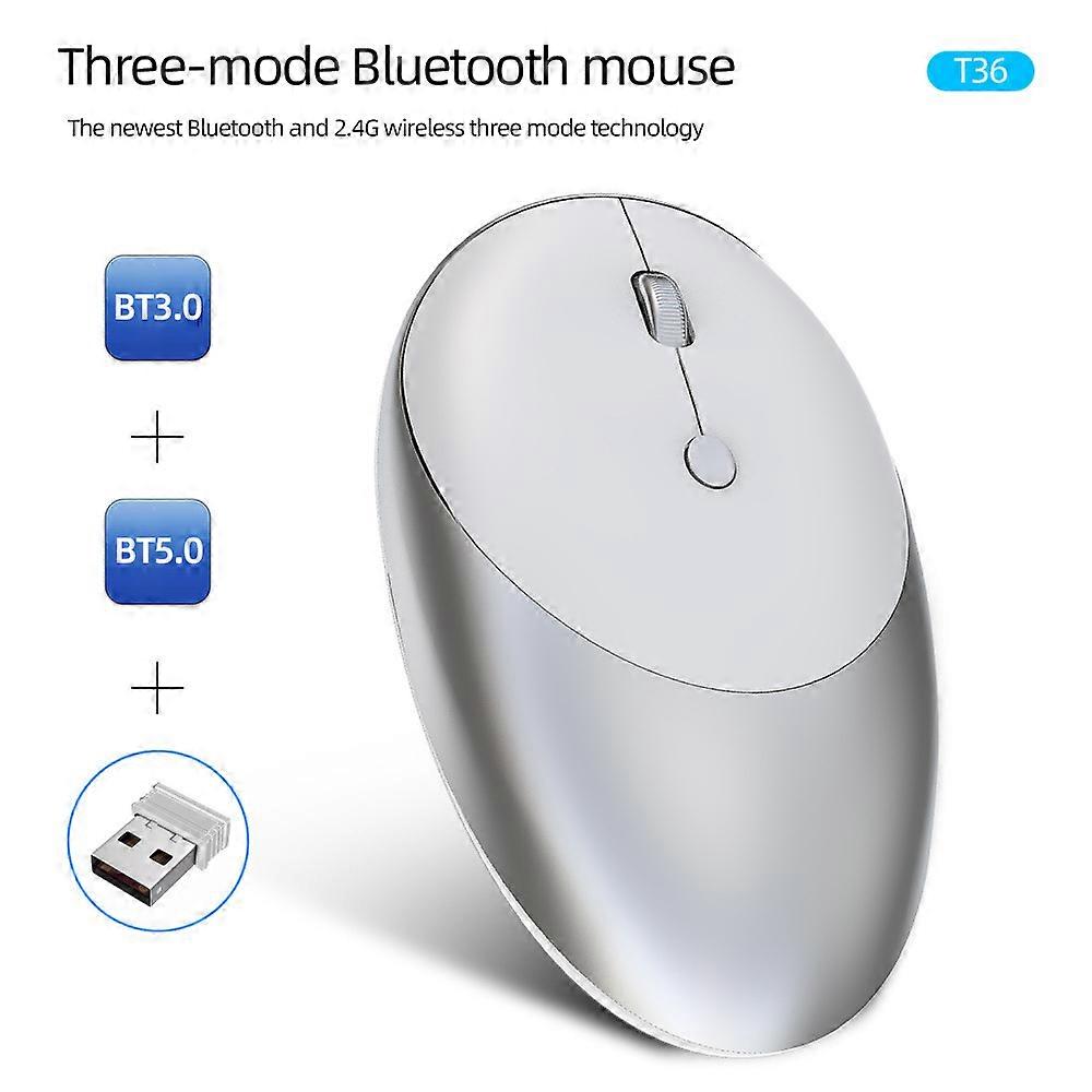 New wireless Bluetooth three mode mouse rechargeable 2.4G silent key wireless mouse PC