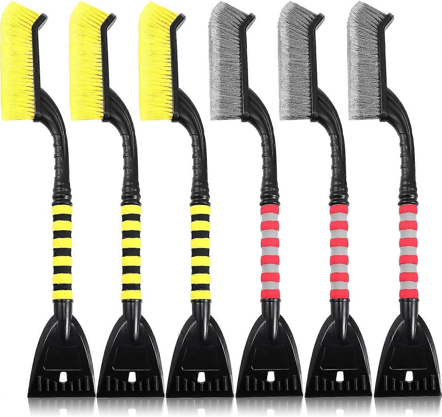 6 Pcs 27" Snow Brush and Ice Scrapers for Car Snow Scraper and Brush with Foam Grip Detachable Ice Scraper for Car SUV and Truck