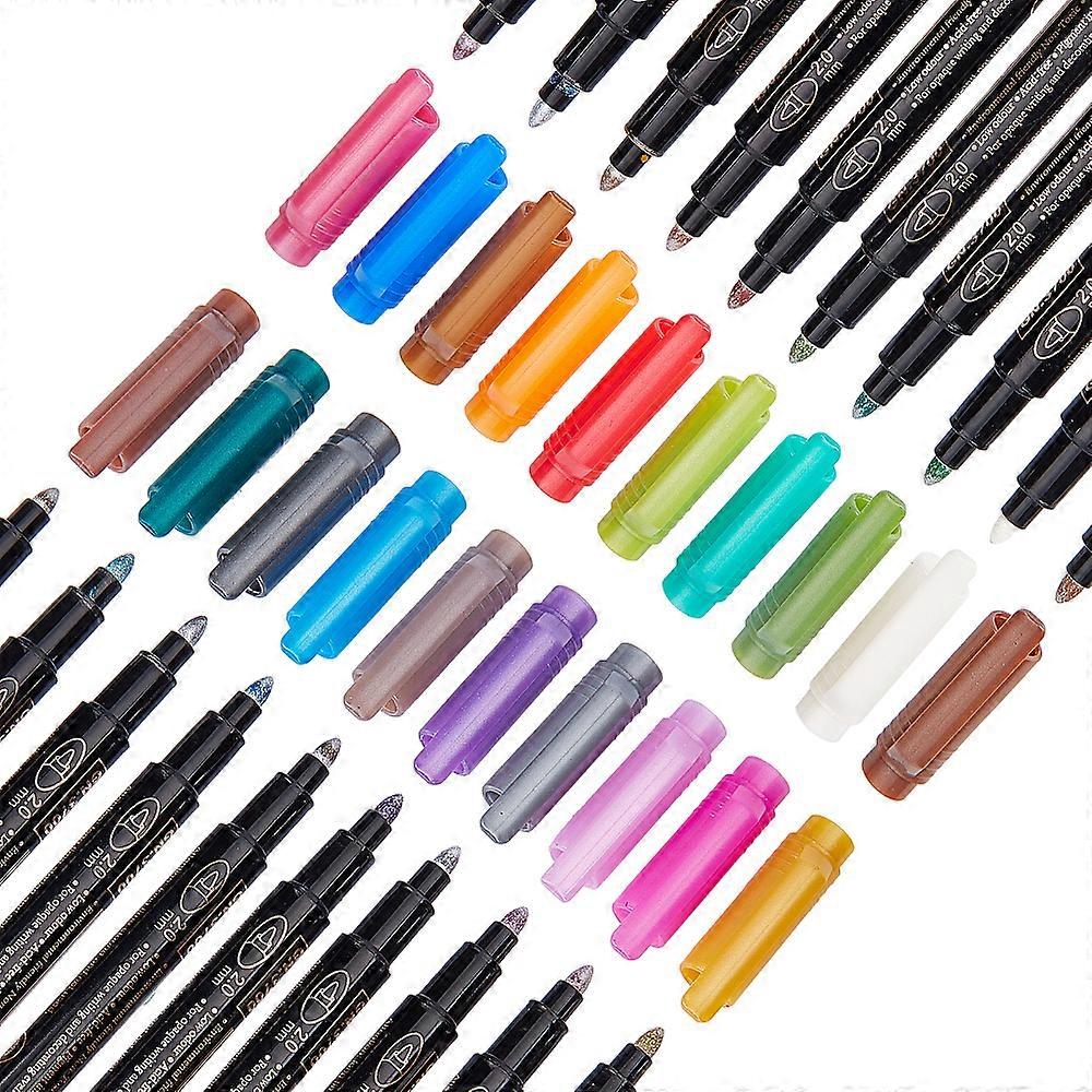 PVC Oil Pens with PP Box Column Pen Mixed Color 139x11x14mm 20pcs/box