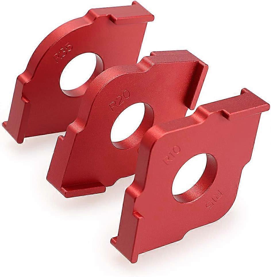 Set of 3 Radius Jig Router Templates, Aluminium Alloy Routing Rounded Corners Router Bit Templates for Woodworking Routing, R10 R15 R20 R25 R30 R35