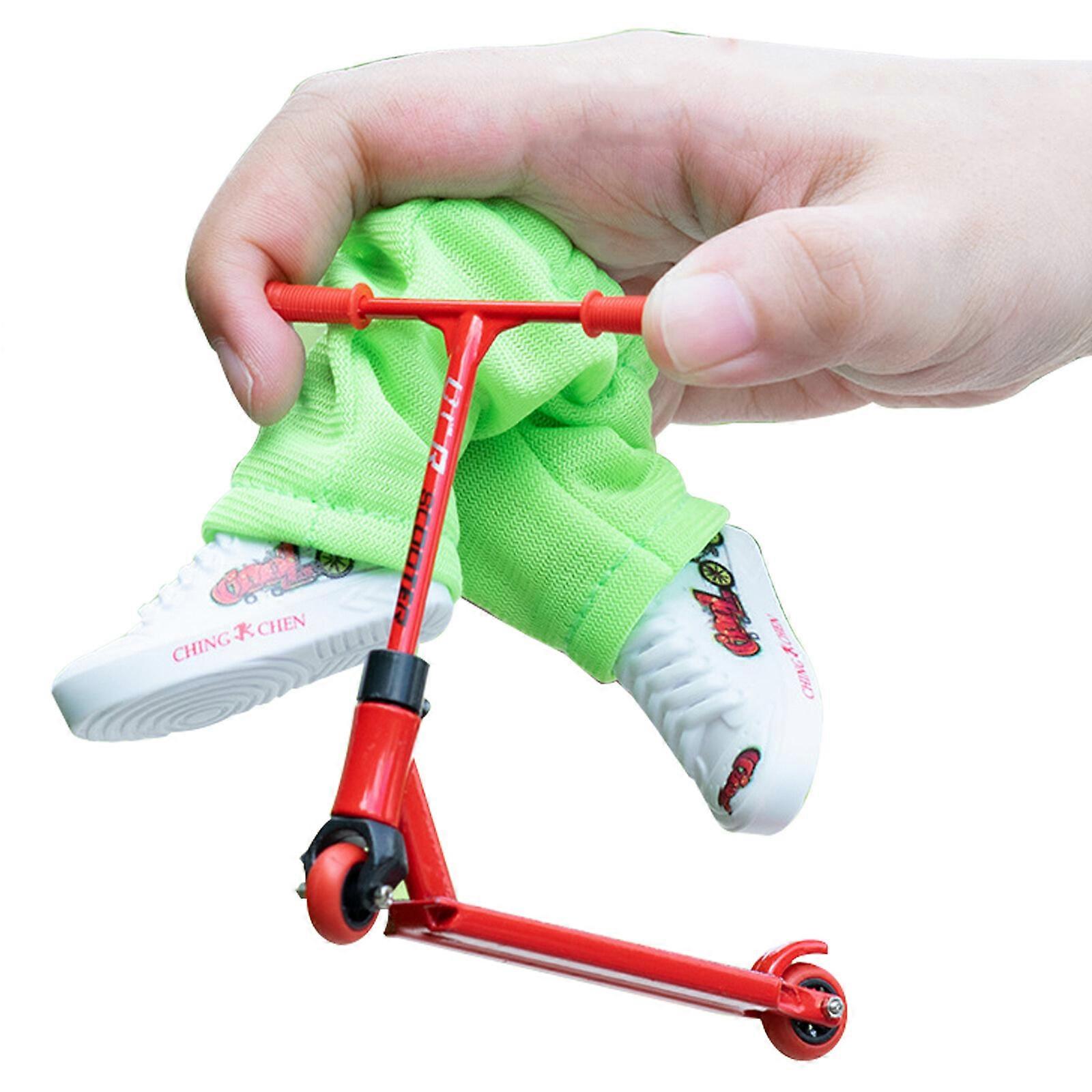 Mini Doigt Scooter Jouet Planches à roulettes Chaussures Pantalon Alliage Finger Board Set Enfants Jouets, 50% Offre