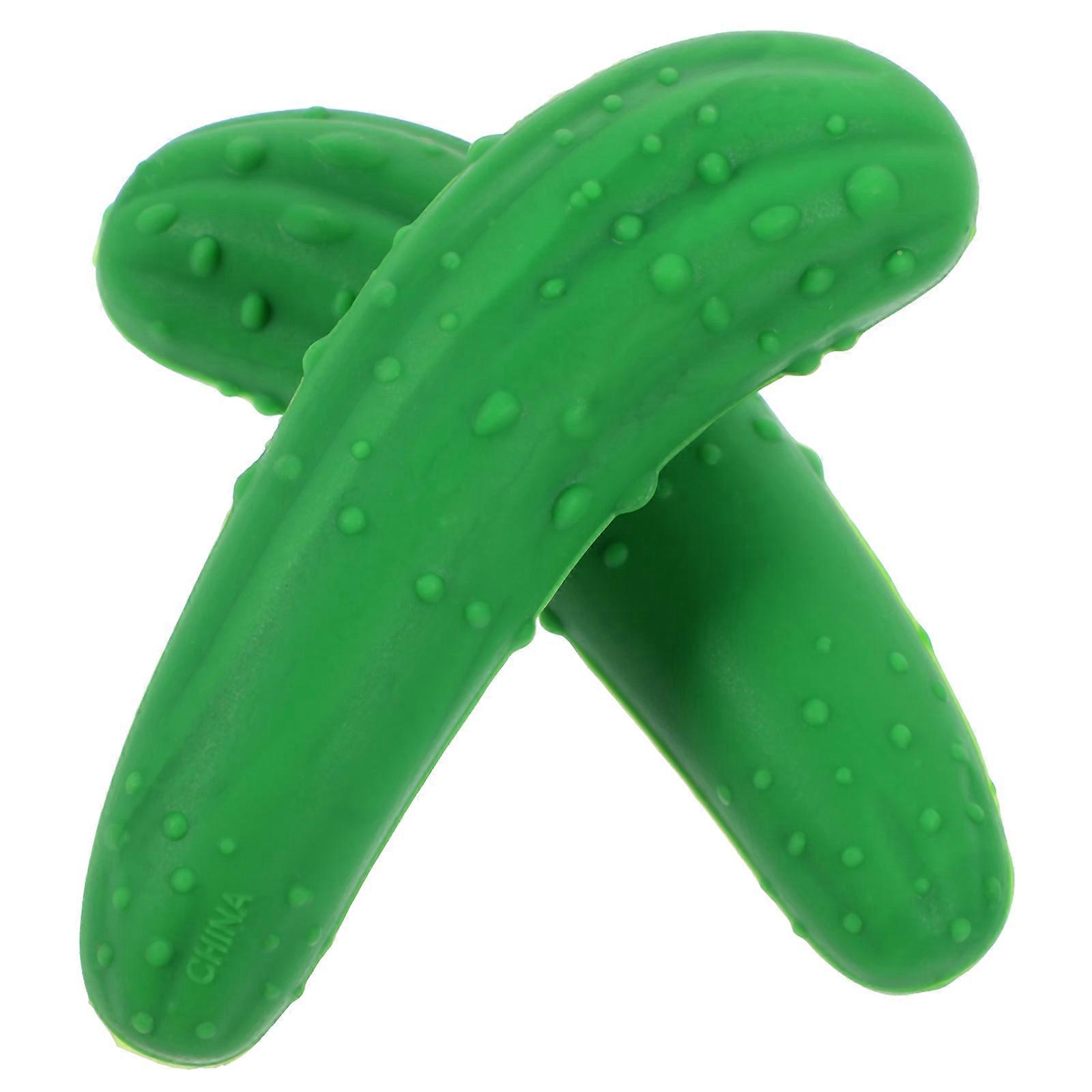 2Pcs Cucumber Shaped Silicone Reusable Wine Bottle Caps Beer Sealer Wine Stoppers Bottle Stopper Wine Bottle Cork (Green)