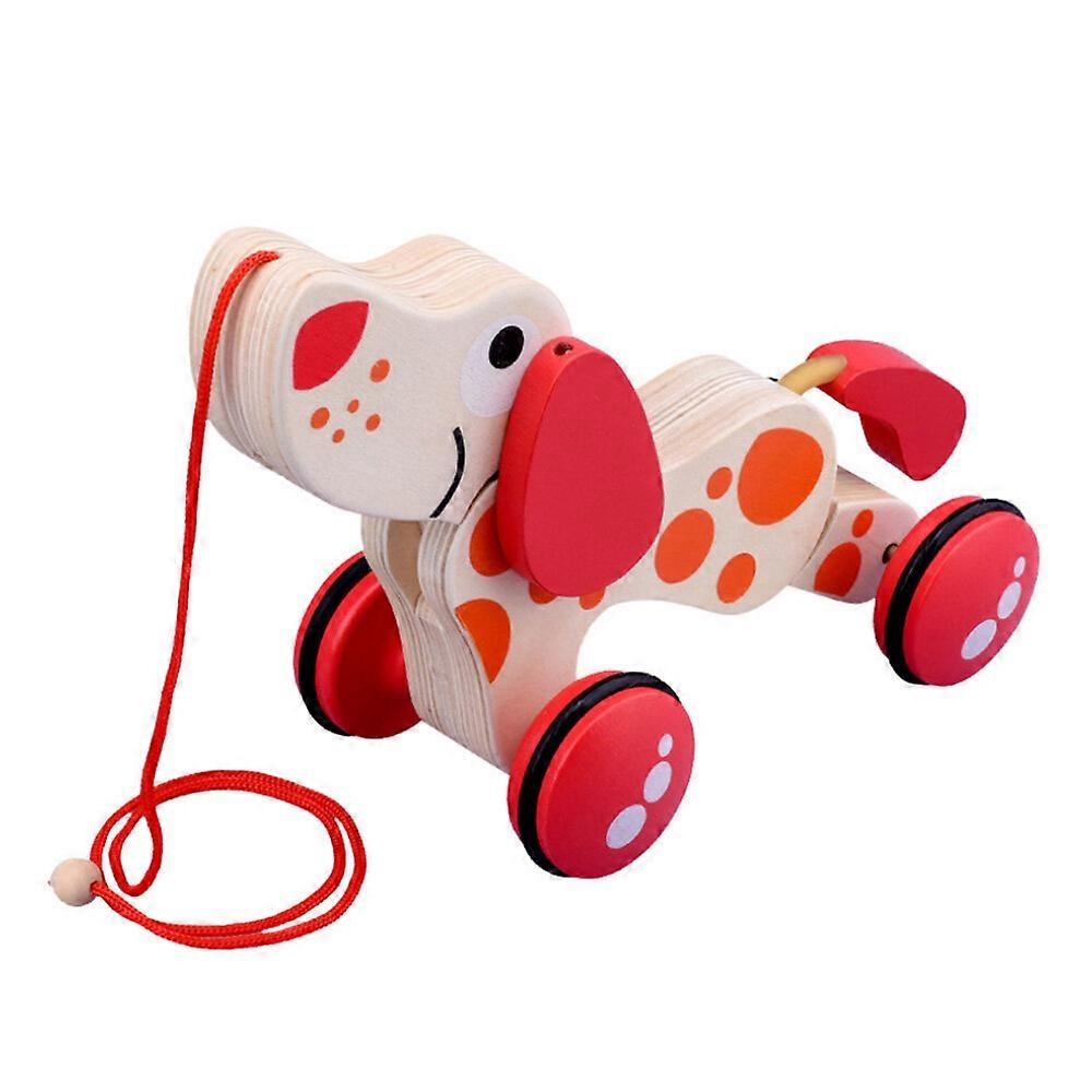 New Walk-A-Long Puppy Wooden Pull Toy | Push Pull Toy Puppy For Toddlers Can Sit, Stand and Roll