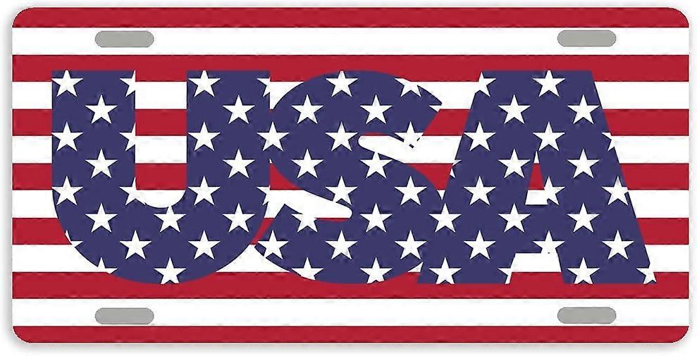 Tampa de Placa de Licença de Carro de Metal com Bandeira dos EUA com 4 Furos 12 x 6 Polegadas