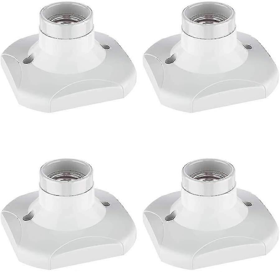Wuzhou-e27 Ceramic Light Bulb Socket, 4 Pcs E27 Lamp Socket Holder Base For Lamp Holder E27 Wall Socket