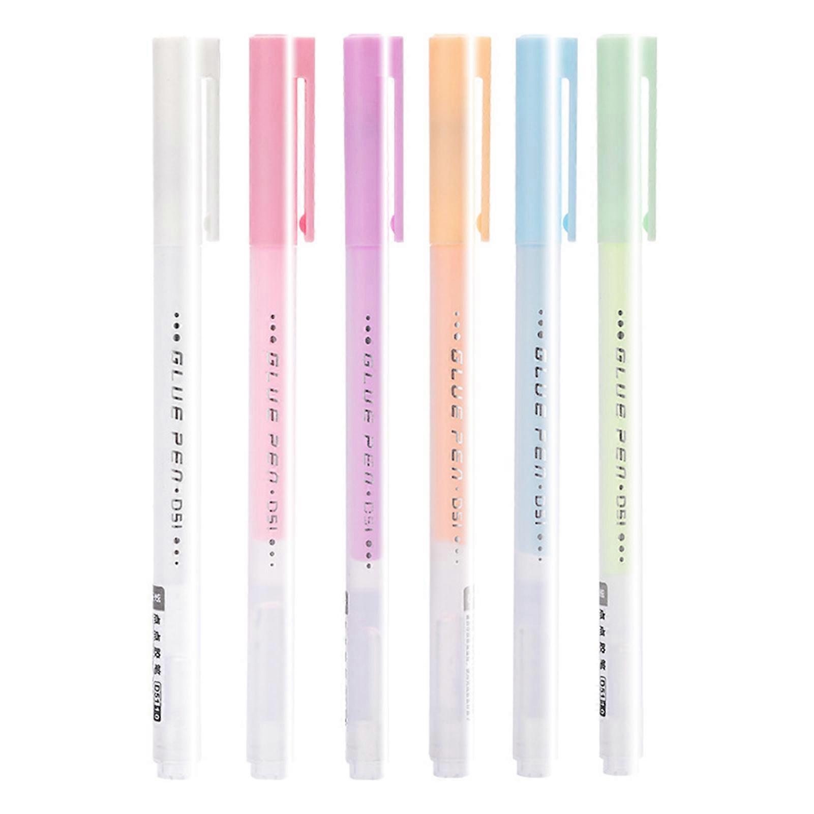 6Pcs Glue Pen Rapid Curing Plastic Shell Students Portable Quick Dry Liquid Glue Stick for School QingHai