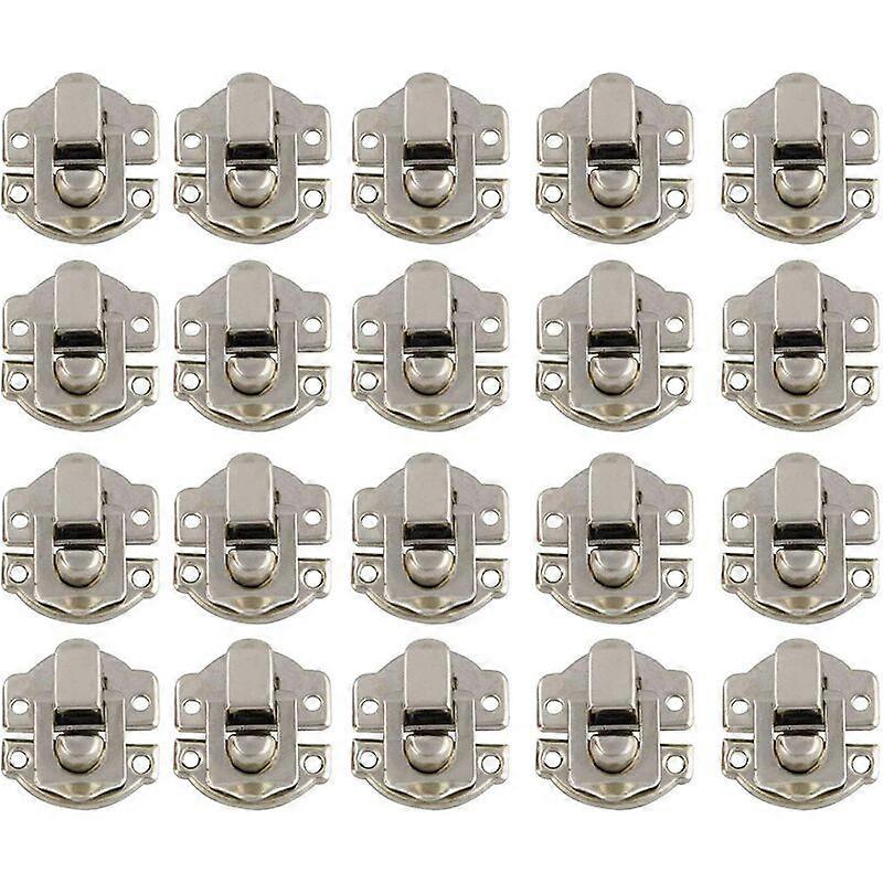 20 قطعة قفل معدني قفل بمشبك عتيق مربع باب قذيفة الصدر الحديد مجموعة عتيقة درج مزلاج لخزانة المجوهرات الخشبية الديكور (أبيض)