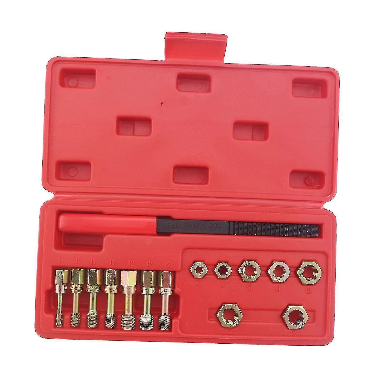 15pcs Rethread Reapir Tools Kit Metric Thread File Metric Rethreader Taps  Dies High Quality