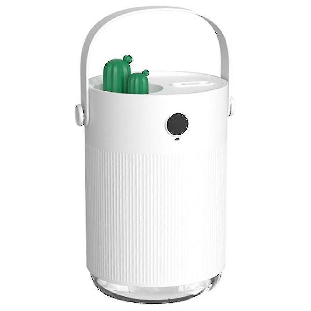 Air Diffuser Cactus Humidifier Usb Purifier 1000ml Compatible With Bedroom, White