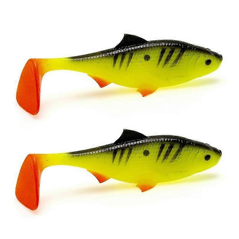 2er Pack Angeln Swimbait Weichplastikköder, Paddle Tail Schwimmköder mit 3D Augen, sinkender Paddle Tail Lure Bait Style B