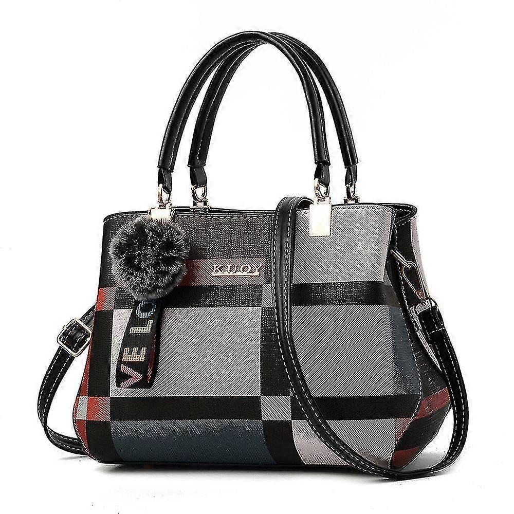 color matching women's leather handbagblack