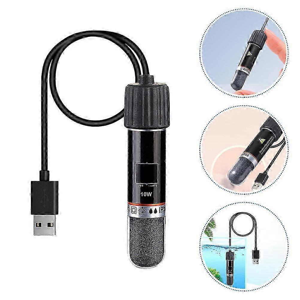 View of Small Aquarium Heater USB Fish Tank Heater Constant Temperature Mini ...