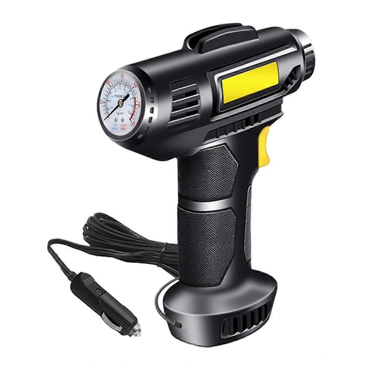 Däckpump Luftkompressor Bärbar bildäckpump med tryckmätare 150PSI Bärbar luftpump för