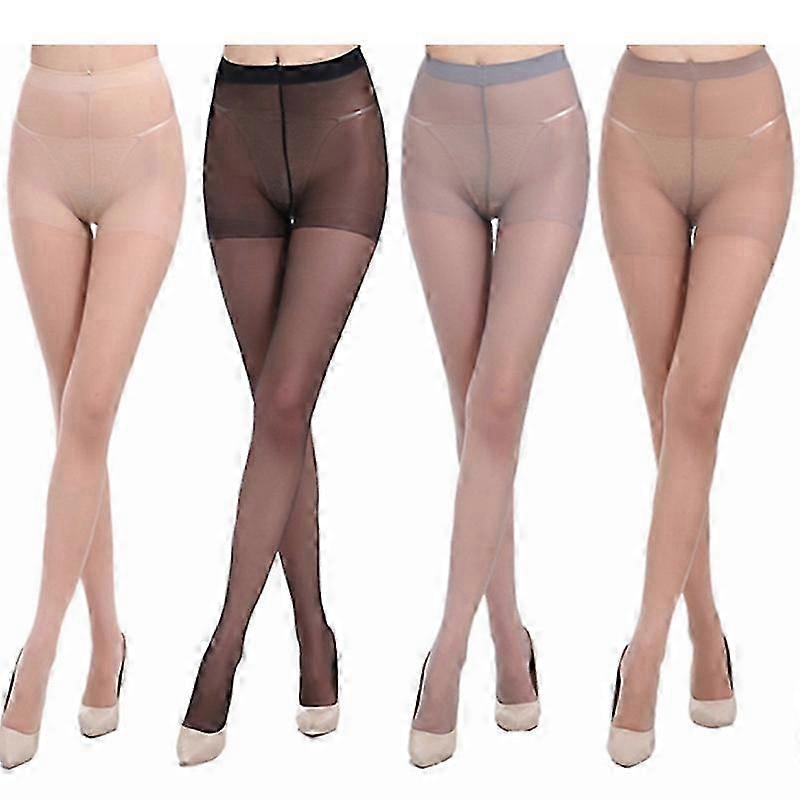 Mimigo 4 Pairs Women's Sheer Pantyhose With Control Top Invisible Reinforced Toes