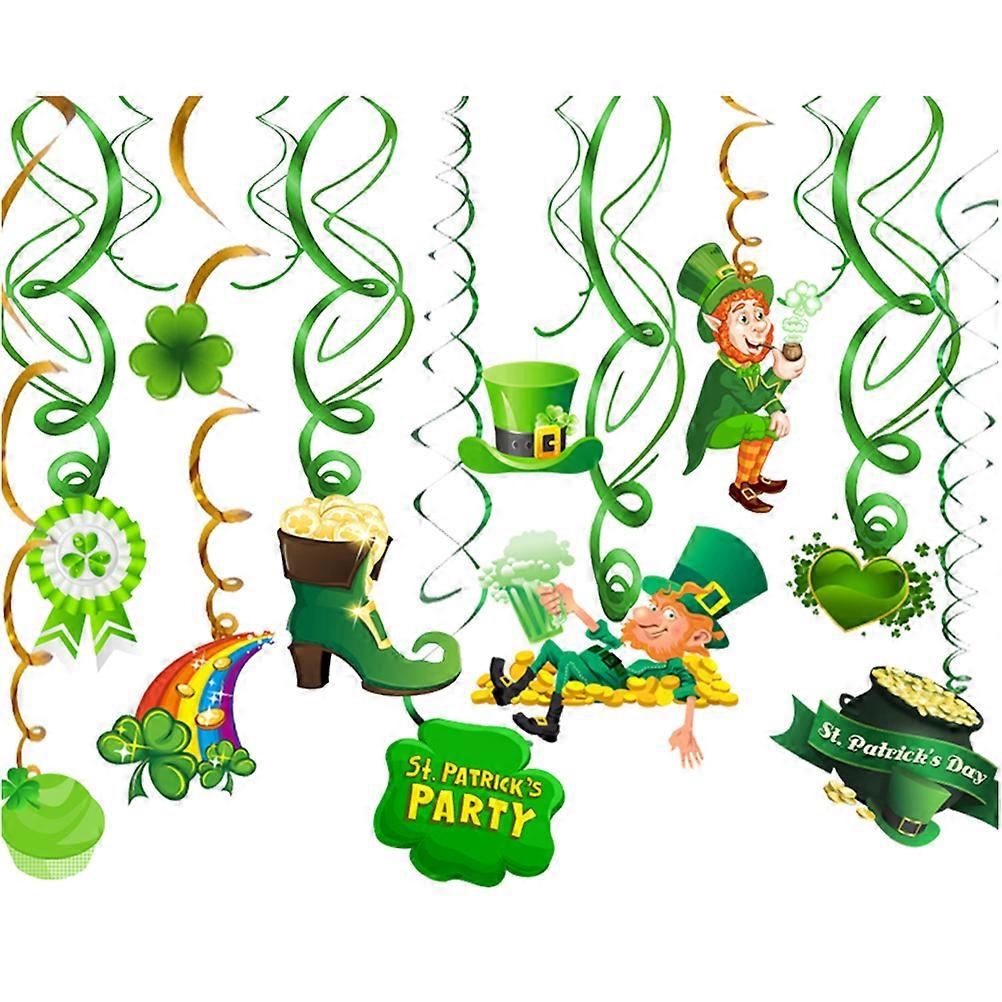 1 Set St. Patrick's Party Spiral Pendentifs Suspendus Verts Ornements Suspendus