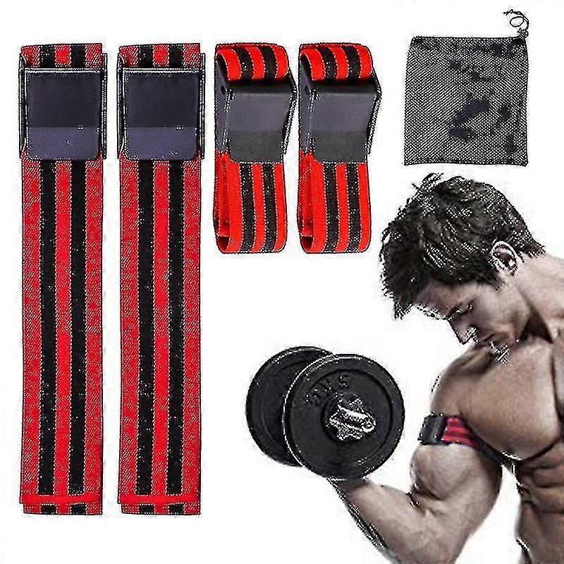 T-4pcs/set Occlusion Training Bands Blood Flow Restriction Bands Bicep Muscle Training Straps