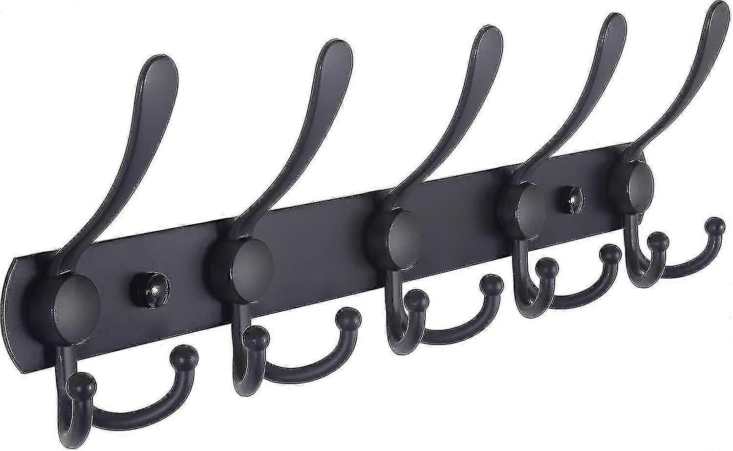 Coat Rack -mounted 5 -hook -duty Less Steel Metal