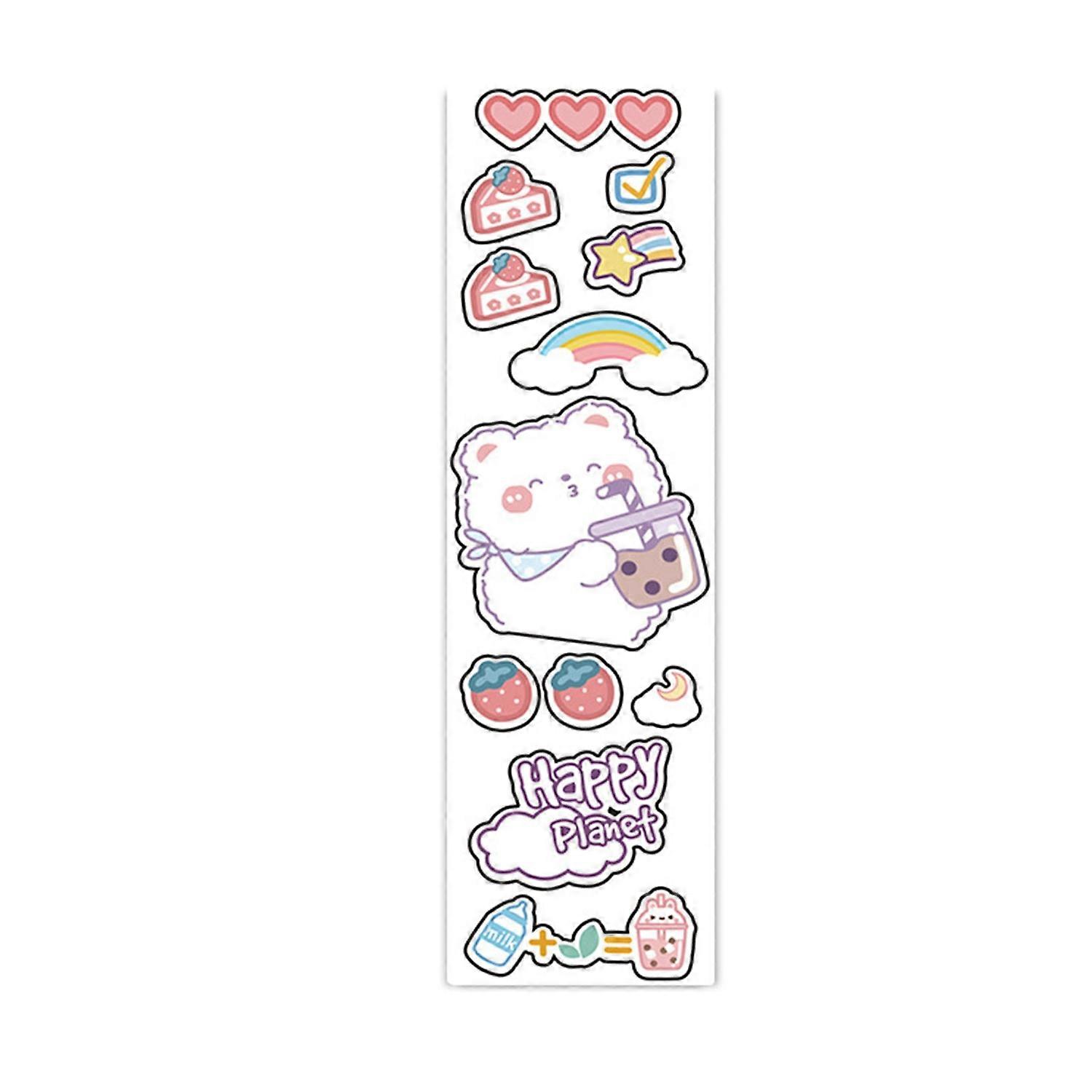Cute Stickers Easy to Peel Waterproof Cute Cartoon Animal Style Exquisite Clear Pattern Kawaii Stick