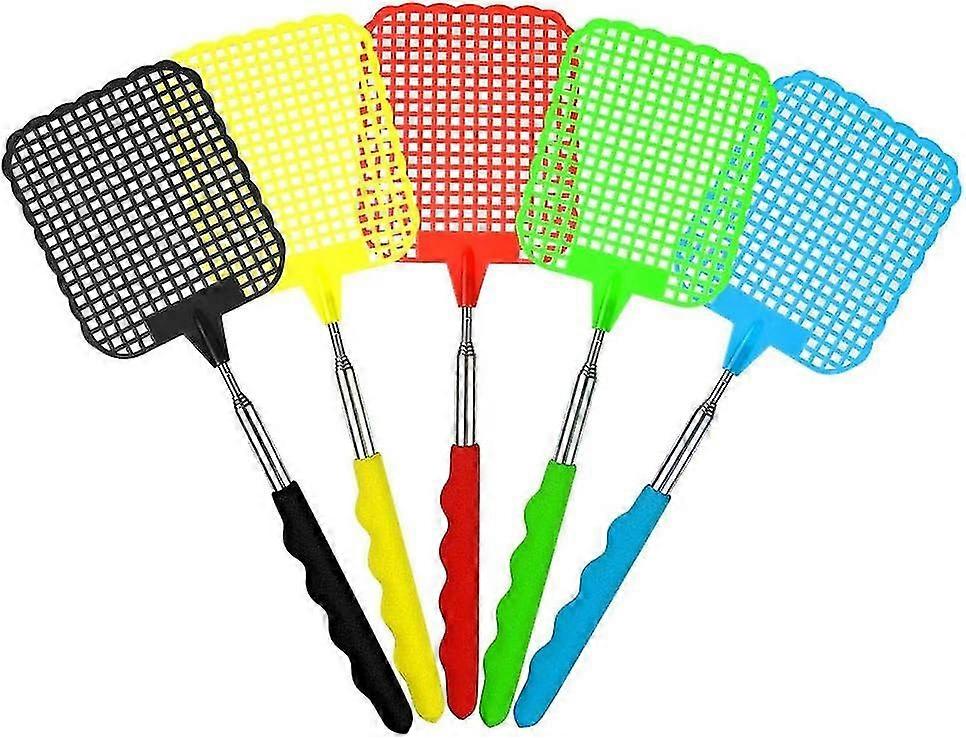 5 τεμάχια Fly Swatter Pest Control, Fly Swatter για μύγες Κουνούπια και έντομα Χειροκίνητη μύγα απωθητική κουνουπιέρα απωθητική ρυθμιζόμενη λαβή