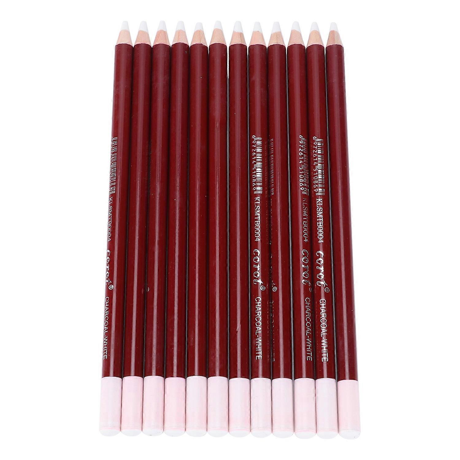 White Charcoal Pencil Wood Professional Sketching Pen Stationery Art Painting Supplies