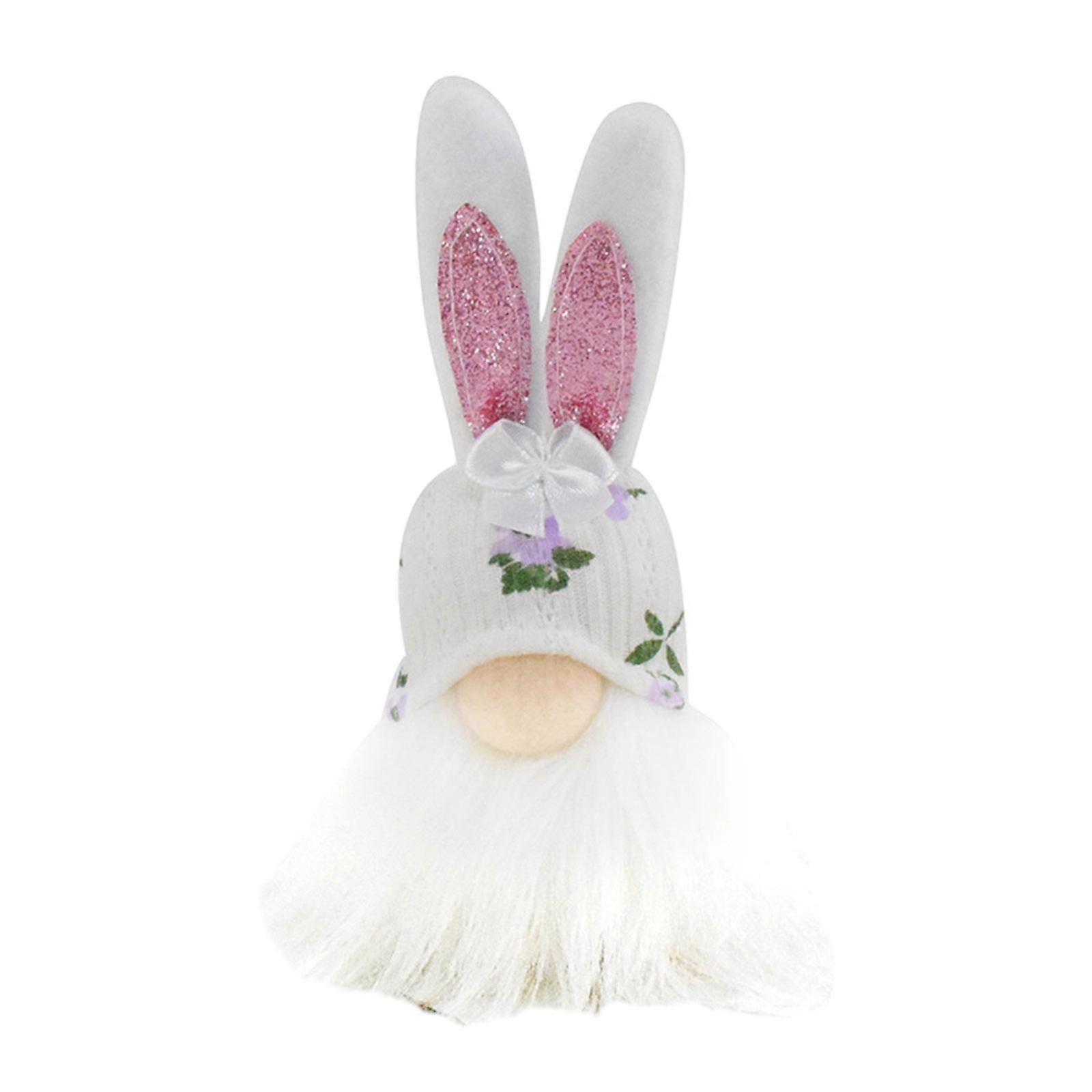 Easter Rabbit Ears Gnome Face less Dolls Easter Desktop Decoration Rabbit Plushes Dwarfs Toy Home Ornament Happy Easter White