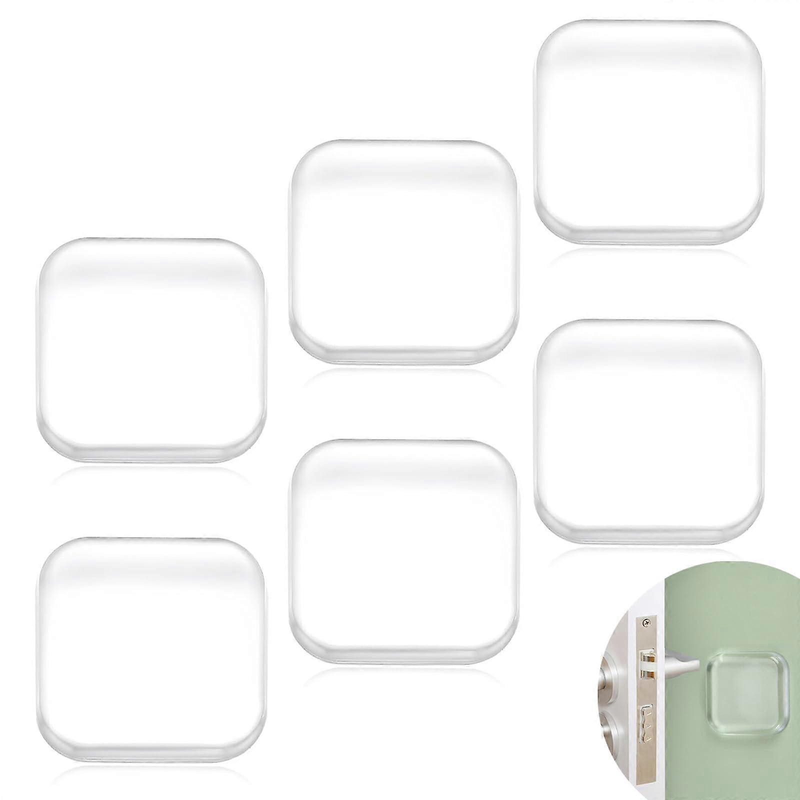 6-Pack Clear Rubber Door Stoppers - Self-Adhesive Bumper Guards for Home and Office Use, Heavy-Duty, Non-Slip Design