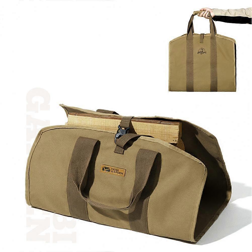 High Quality Supersized Canvas Firewood Bag with Handle Log Camping Outdoor Holder Carrying Box Bag Wooden Canvas Bag