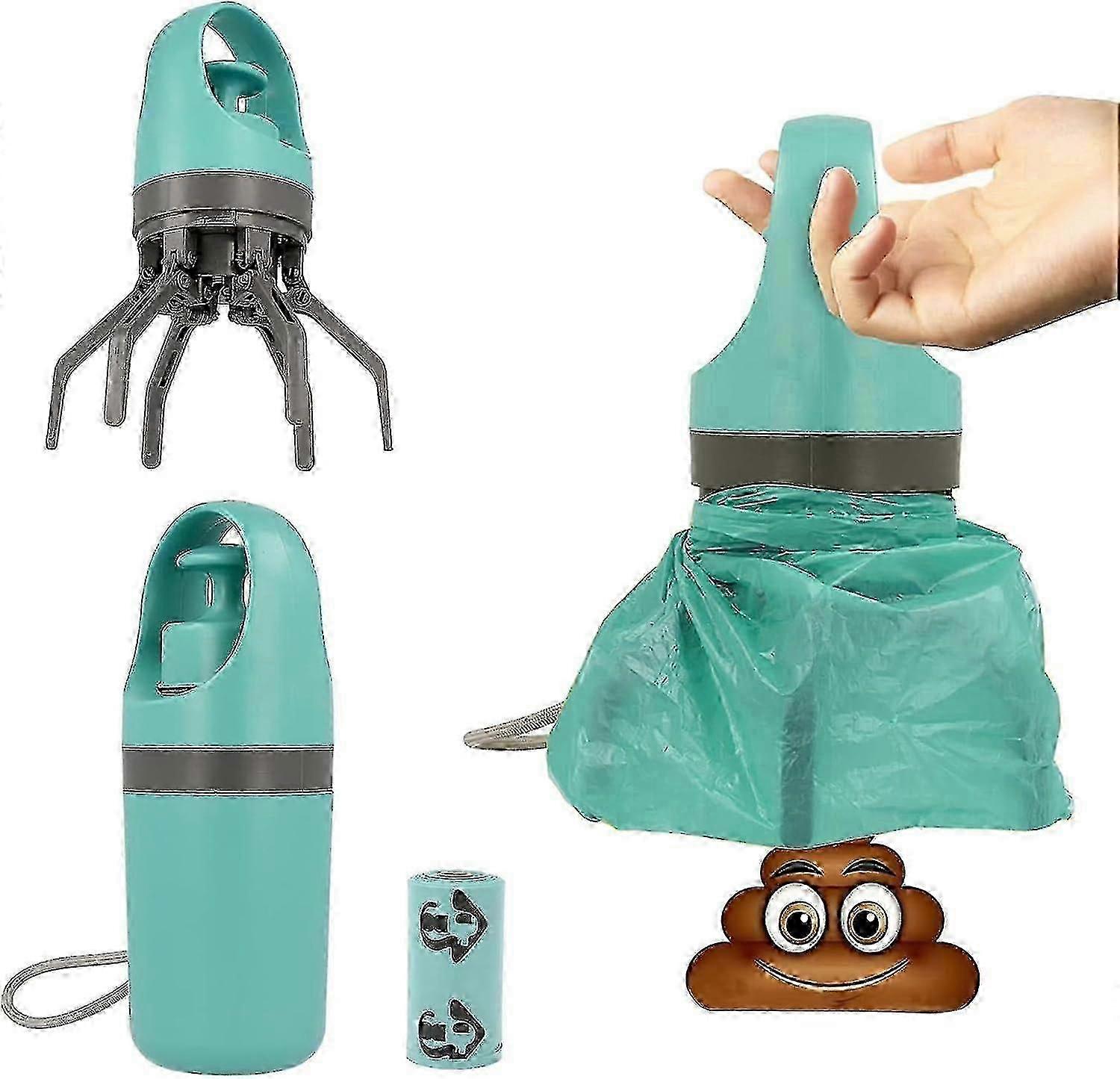 Sdigv Dog Pooper Scooper, Portable No Touch Poop Scooper For Small Medium Large Dogs, Dog Waste Pick-up Cleaner With 15pcs Bag Attachment And Leak-pro