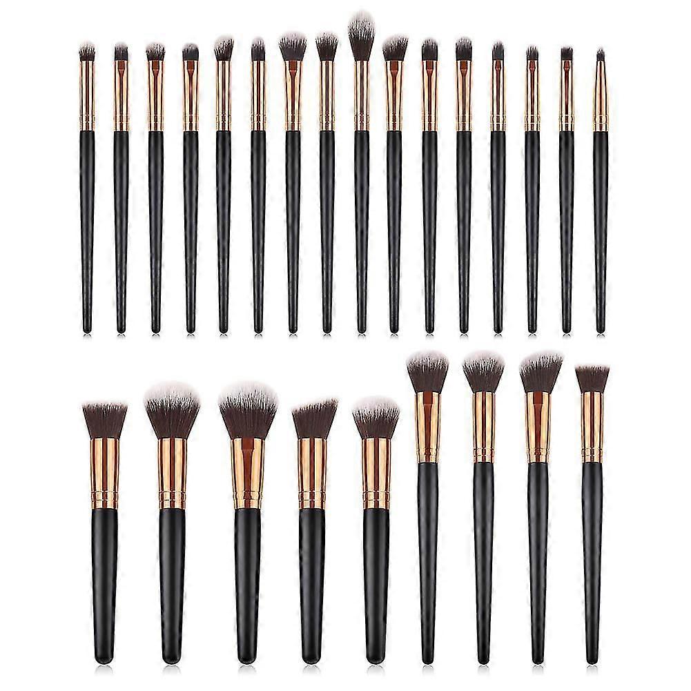 25pcs Makeup Brushes Set Black Gold Handle Eye Shadow Blusher Cosmetic Tools Kit