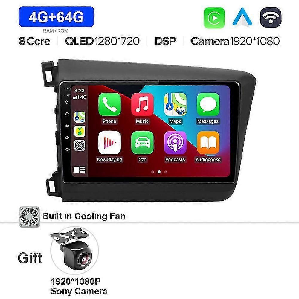 9 Pollici Android 13 Autoradio Lettore Video Multimediale GPS DSP Nvai Per Honda Civic 2012 2013 2014 2015 4G WIFI Navigazione NO 2 DIN